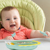 Plato de silicona para niños pequeños con cuchara y tenedor