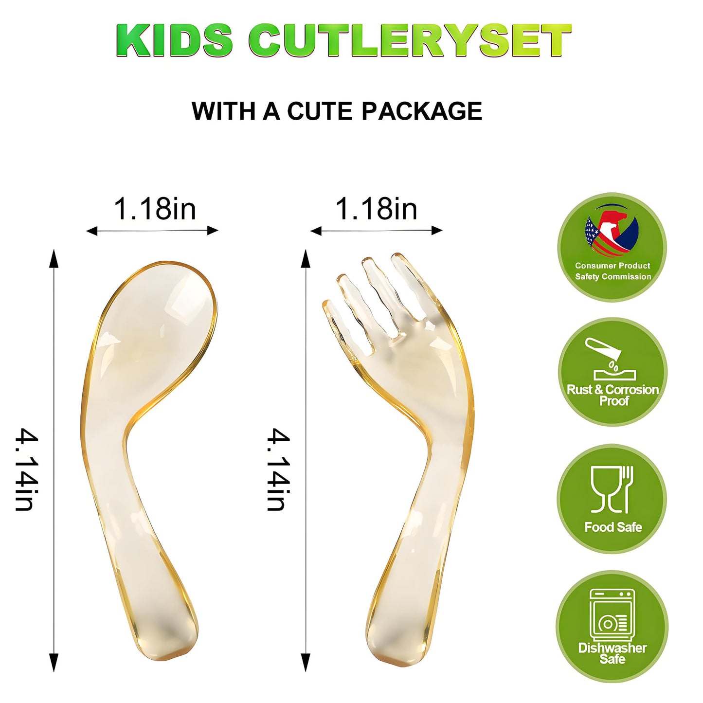 Juego de 2 utensilios para niños pequeños