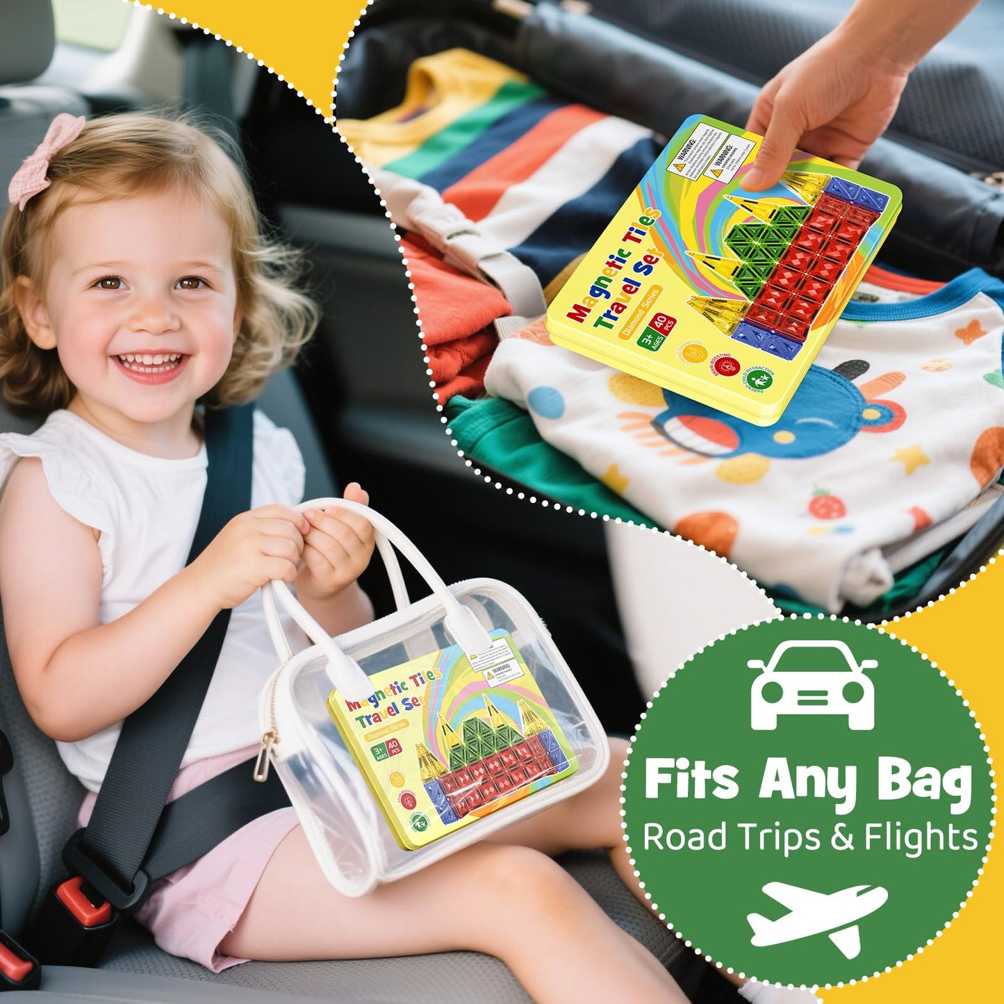 Mini Fichas Magnéticas para Niños de 4-8 Años, 40 Piezas