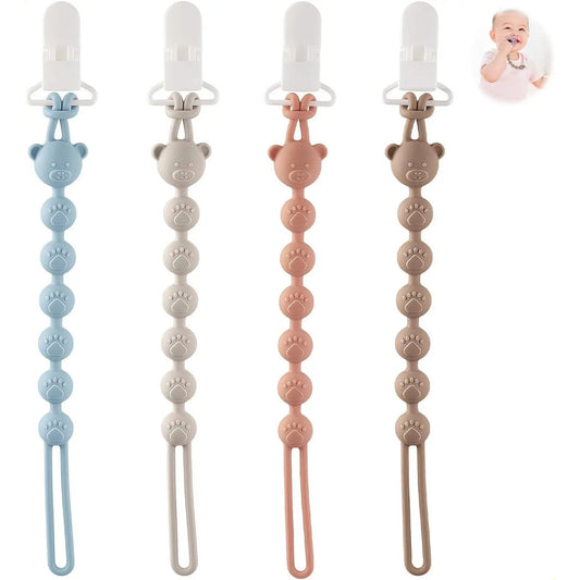 Porta Chupones Bebé Silicona - Pack 4 Piezas Multiusos
