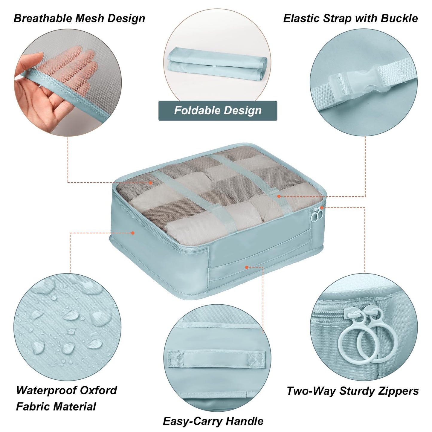 FAMOMI Juego de 7 cubos de embalaje para maletas