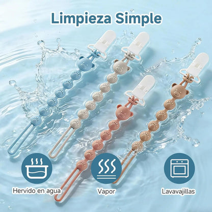 Porta Chupones Bebé Silicona - Pack 4 Piezas Multiusos
