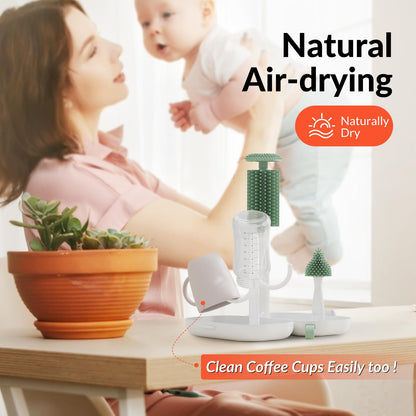 Kit de viaje portátil 6 en 1, artículos esenciales de viaje para bebés, juego de cepillos para biberones