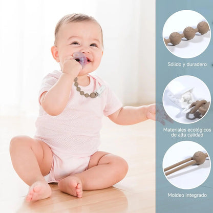 Porta Chupones Bebé Silicona - Pack 4 Piezas Multiusos
