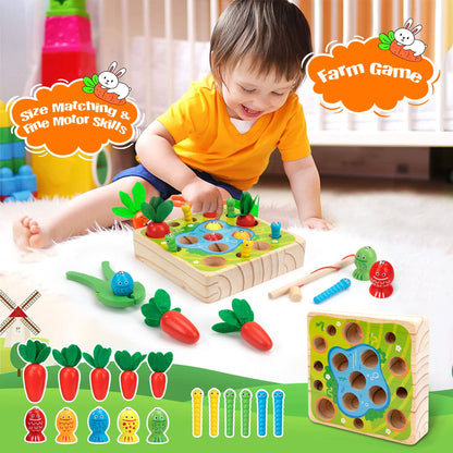 Juguete de madera montessori pesca