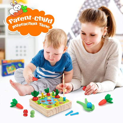 Juguete de madera montessori pesca