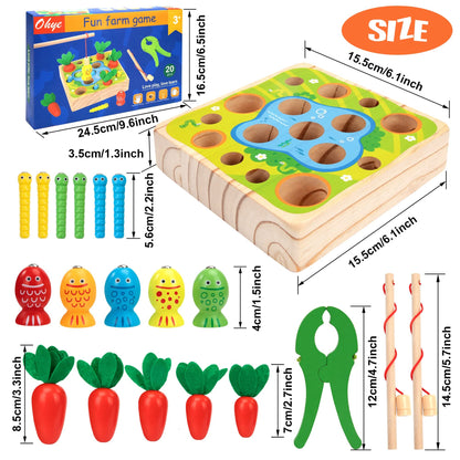 Juguete de madera montessori pesca