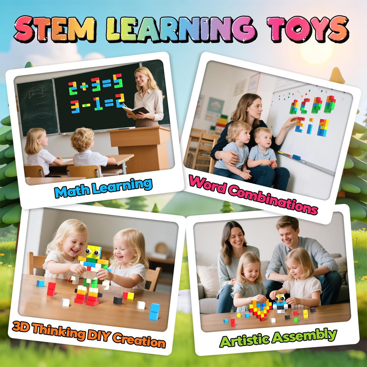 Goody King Bloques de construcción magnéticos grandes con ojos de juguete, 56 piezas