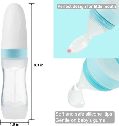 Paquete de 2 cucharas dispensadoras de alimentos de silicona para bebés