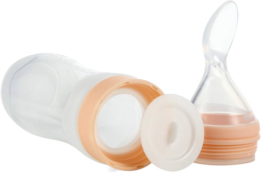 Paquete de 2 cucharas dispensadoras de alimentos de silicona para bebés