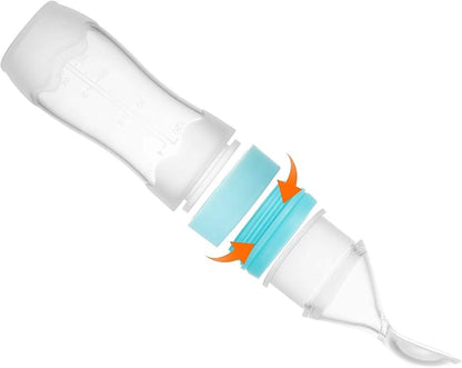 Paquete de 2 cucharas dispensadoras de alimentos de silicona para bebés