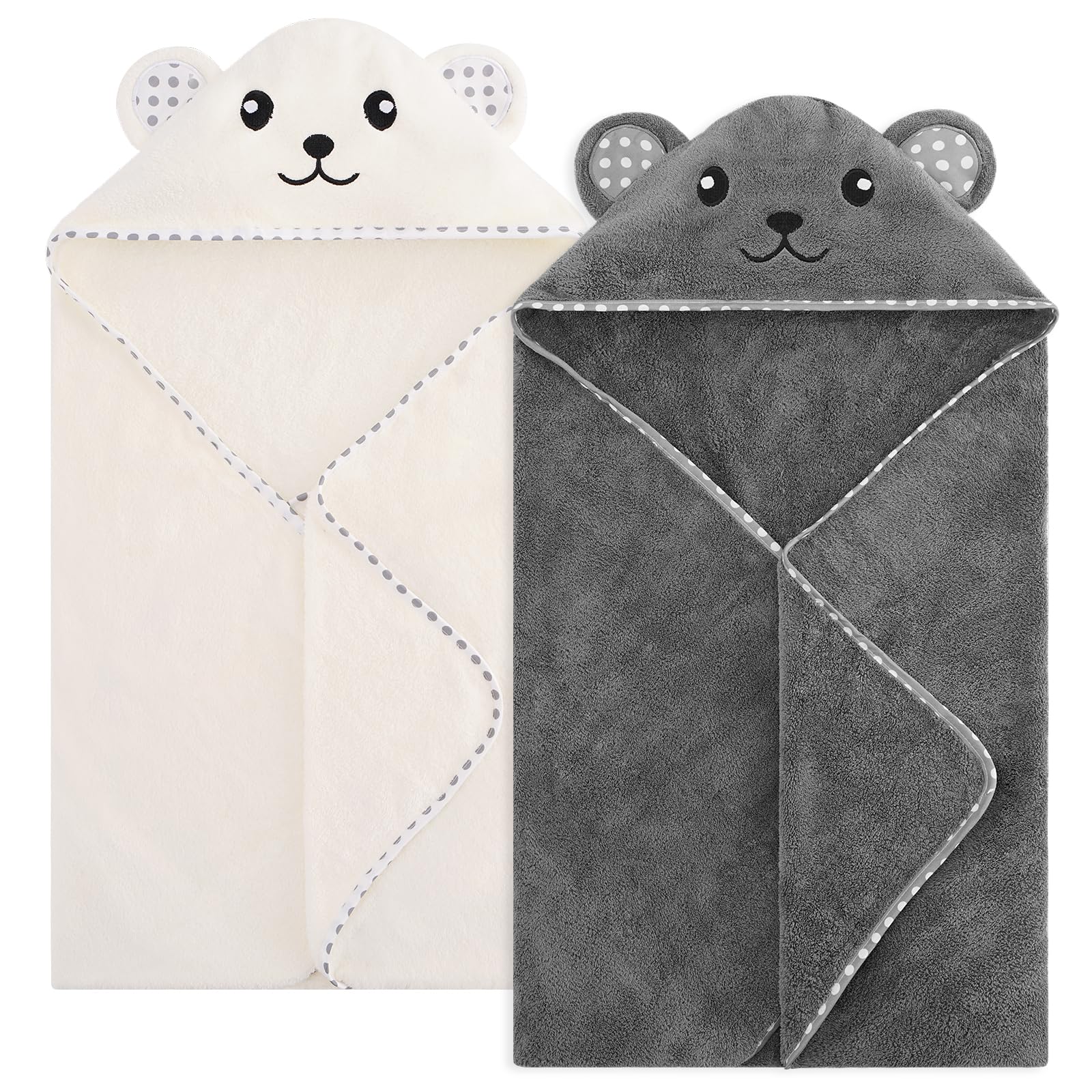 Toalla con capucha para bebé, juego de 2 toallas de algodón para bebé, 31 x 31 pulgadas