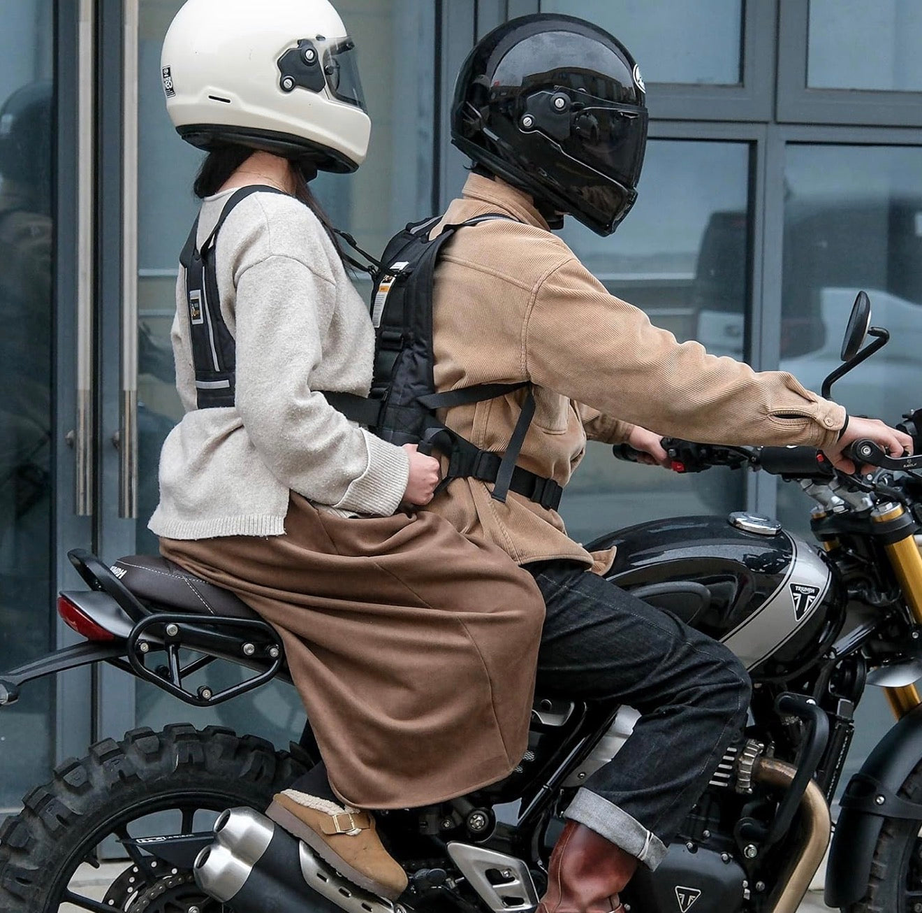 Arnés de seguridad mejorado para motocicleta para niños y adultos