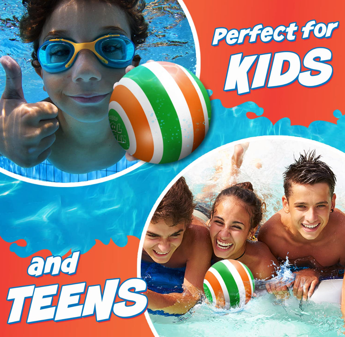 Activ Life Pelota de piscina definitiva, llénala con agua para juegos de piscina subacuática