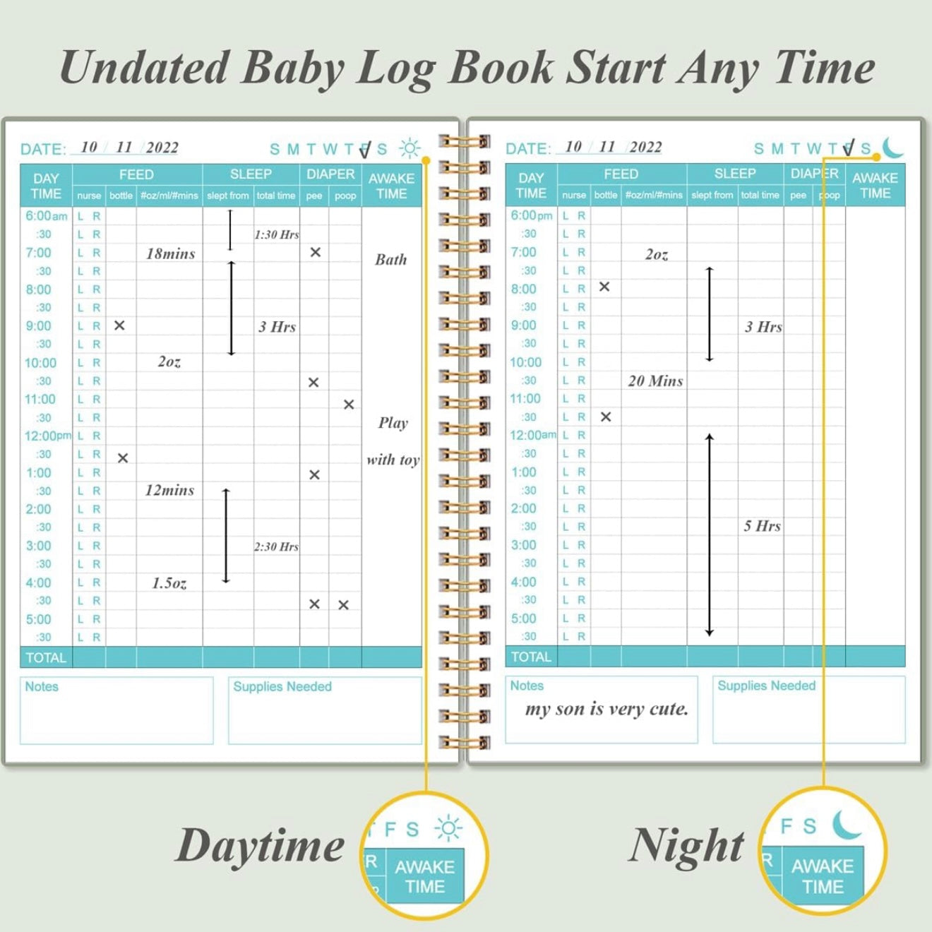 Diario del bebé - Seguimiento del bebé recién nacido, 150 páginas