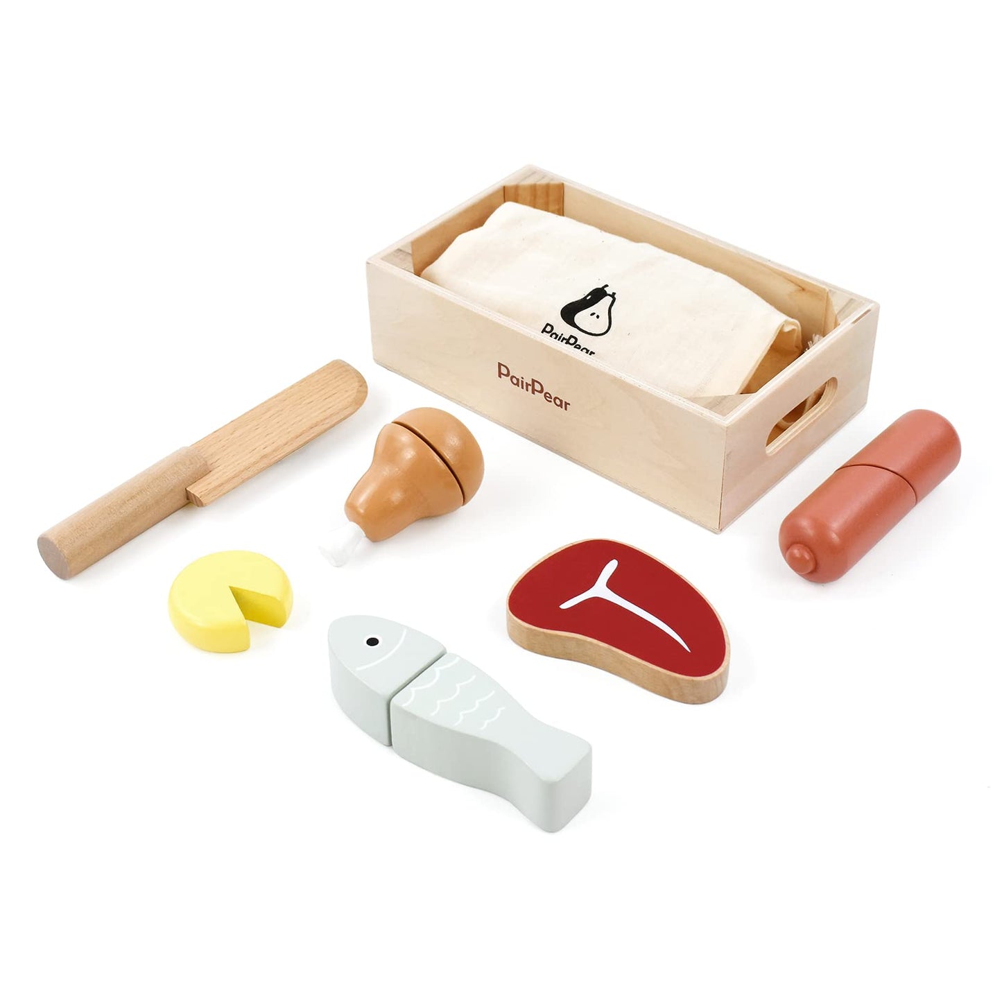 PairPear Juego de Comida de Madera para Cortar Carne