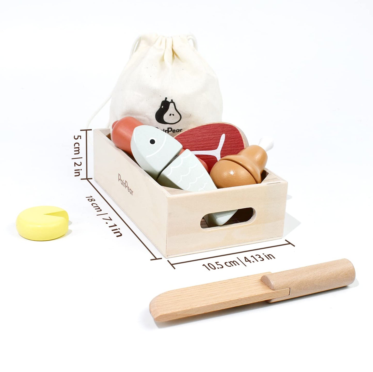 PairPear Juego de Comida de Madera para Cortar Carne