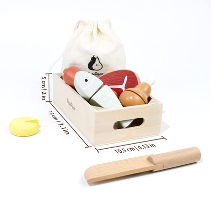PairPear Juego de Comida de Madera para Cortar Carne