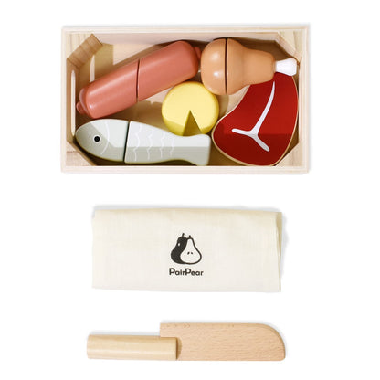 PairPear Juego de Comida de Madera para Cortar Carne