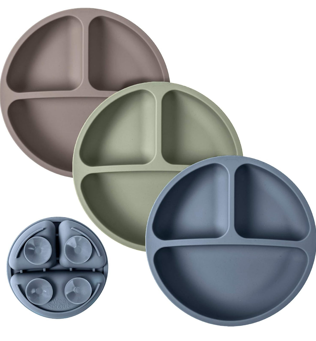 WeeSprout Placas de succión para bebés y niños pequeños, 100% silicona