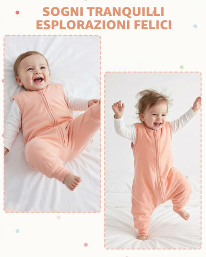 Paquete de 2 sacos de dormir con piernas, puños plegables, manta 100% algodón, 4-6 años