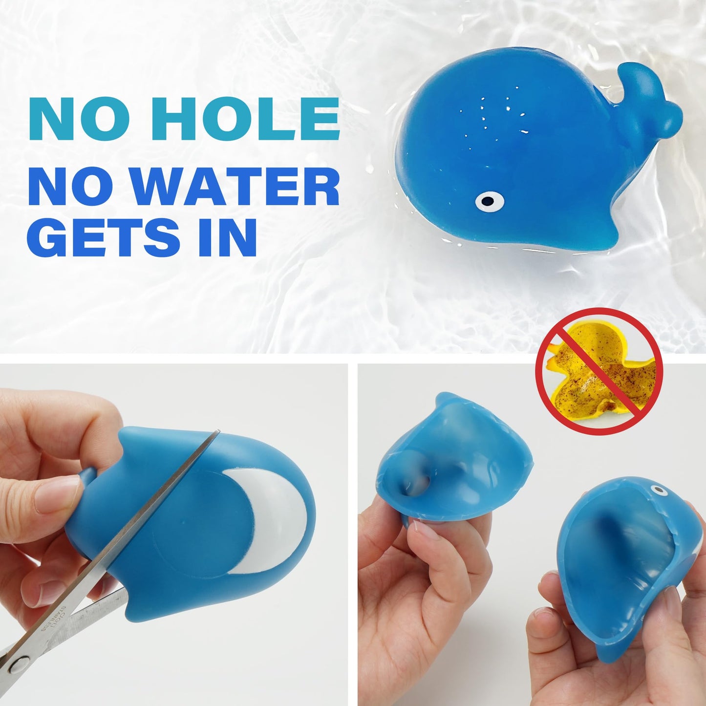 BenBen Juguete de baño, 6 juguetes de baño que cambian de color para niños, sin agujeros