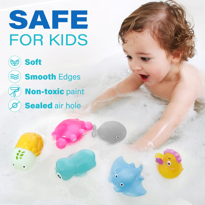 BenBen Juguete de baño, 6 juguetes de baño que cambian de color para niños, sin agujeros