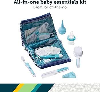 Safety 1st Kit de cuidado de la salud y aseo del bebé de lujo de 25 piezas (azul ártico)