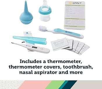 Safety 1st Kit de cuidado de la salud y aseo del bebé de lujo de 25 piezas (azul ártico)