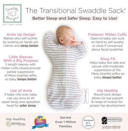 SwaddleDesigns Saco de envolver con brazos arriba, 6-9 meses