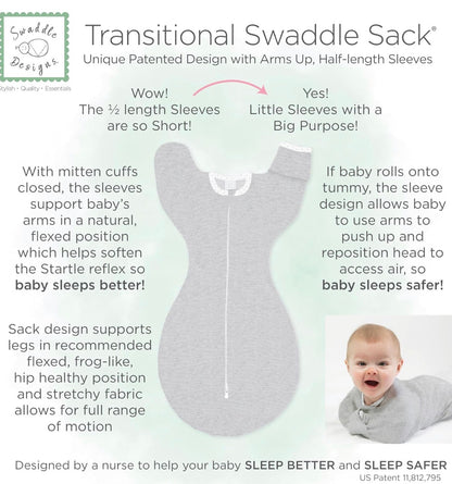SwaddleDesigns Saco de envolver con brazos arriba, 6-9 meses