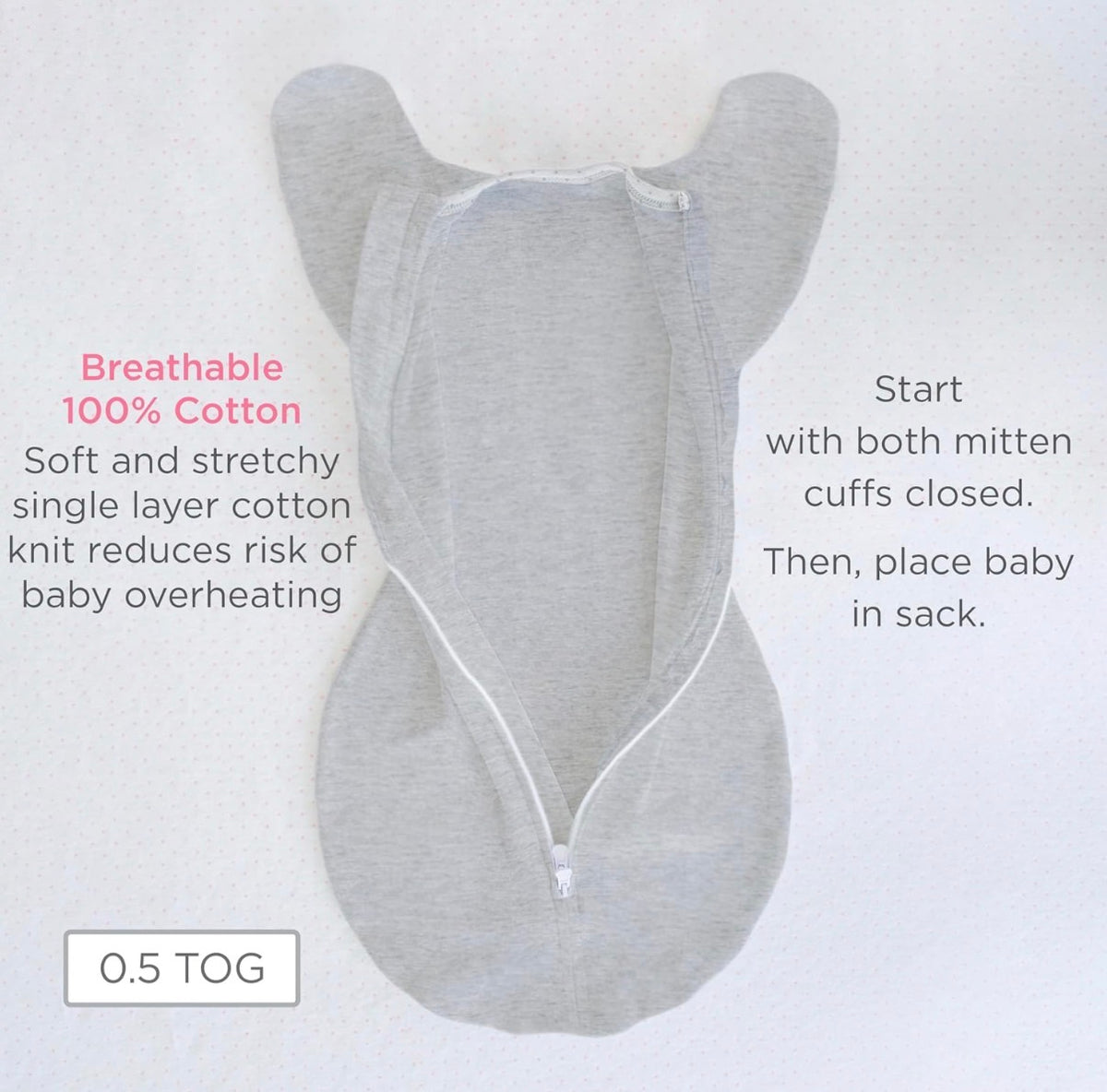 SwaddleDesigns Saco de envolver con brazos arriba, 6-9 meses