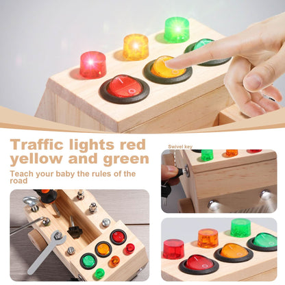 Montessori - Juego de tablero de destornillador con interruptor LED, tornillo para automóvil