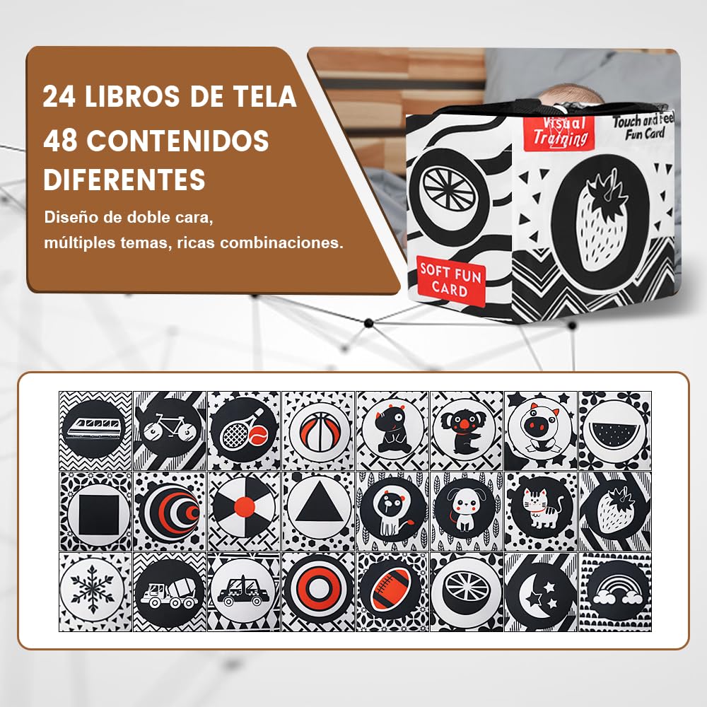 Juego de 24 Libros de Libro Blando, Libro Sensorial