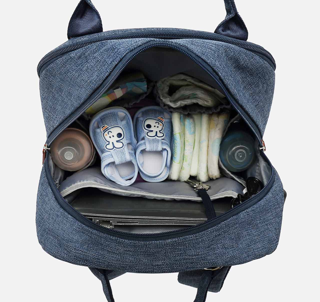 Mochila Pañalera Boston gris