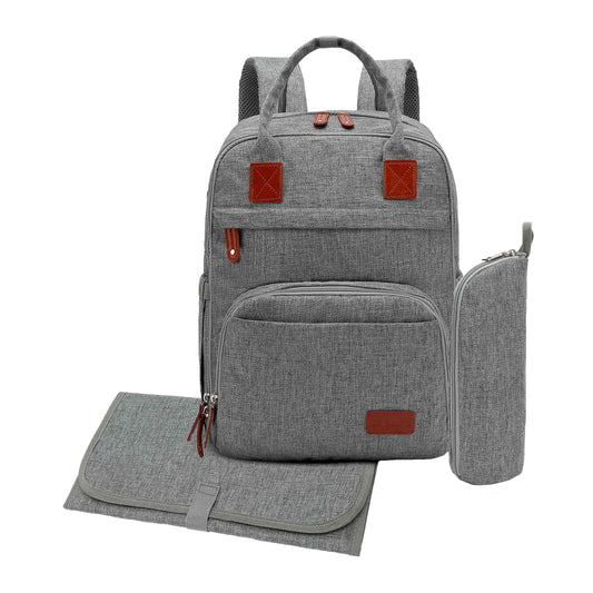 Mochila Pañalera Boston gris