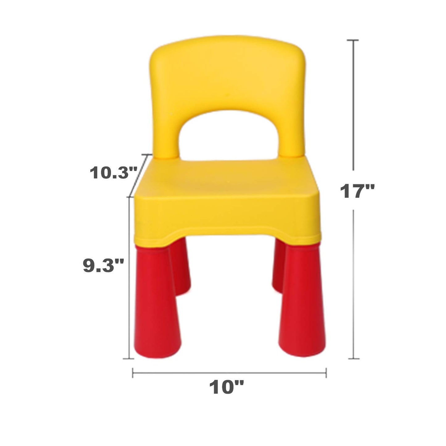 burgkidz Silla de plástico para niños pequeños, duradera y ligera, asiento de 9.3 pulgadas