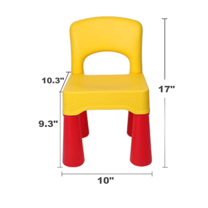 burgkidz Silla de plástico para niños pequeños, duradera y ligera, asiento de 9.3 pulgadas