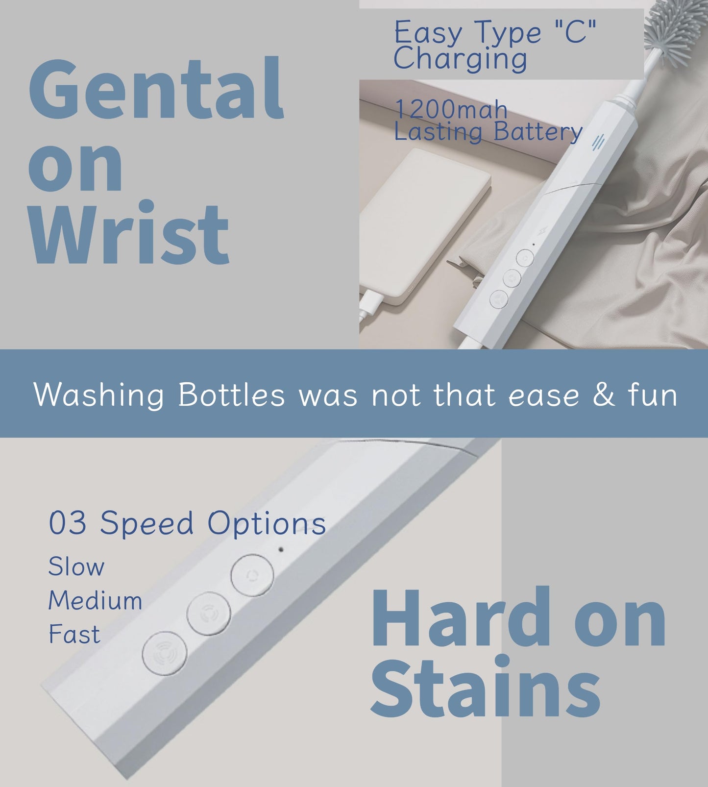 Limpiador eléctrico de cepillo para biberones