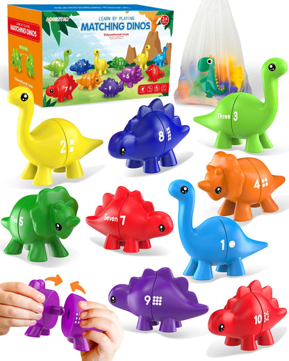 Juguetes de dinosaurio con números para niños