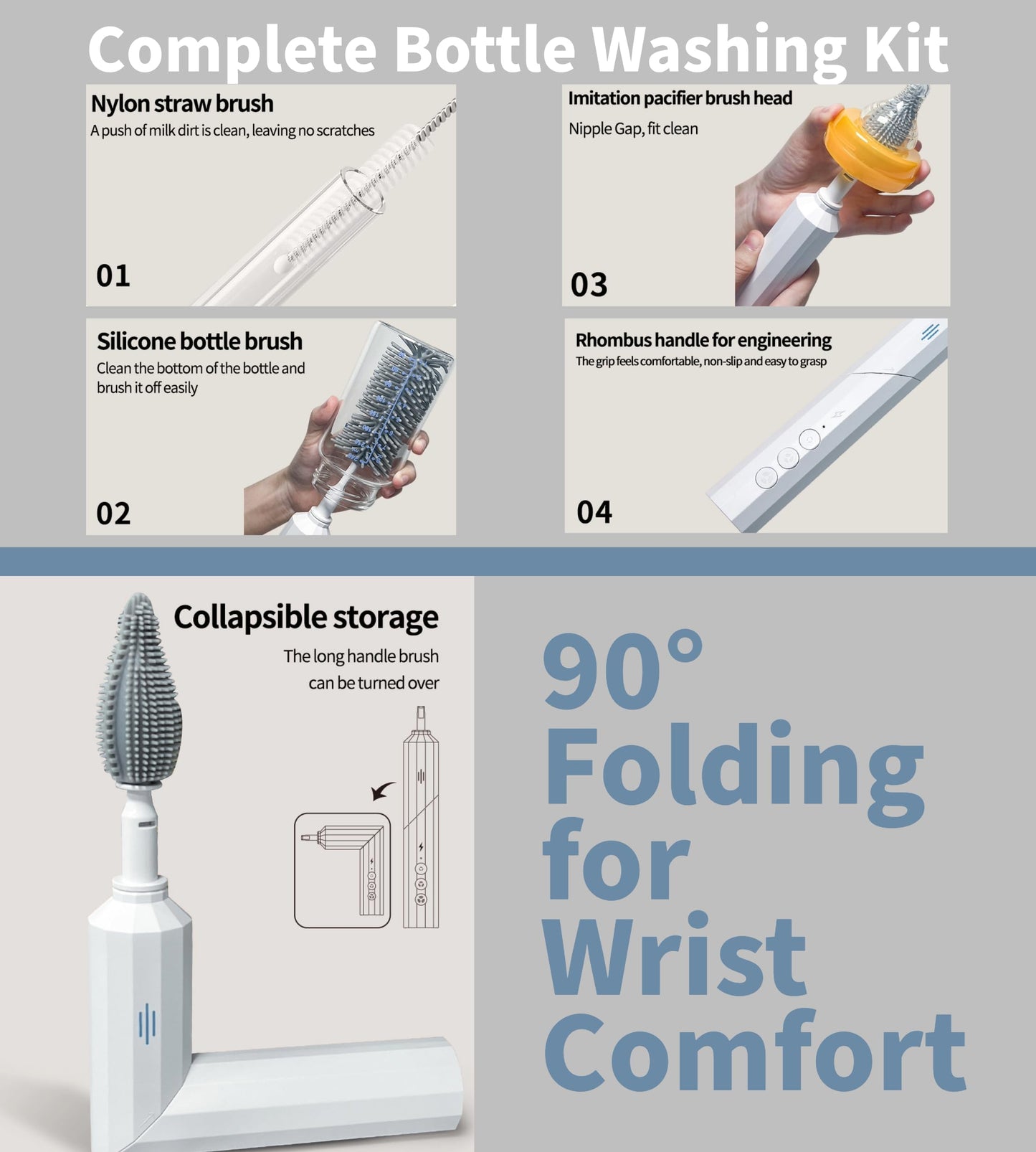 Limpiador eléctrico de cepillo para biberones