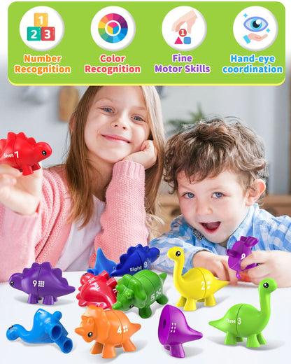 Juguetes de dinosaurio con números para niños