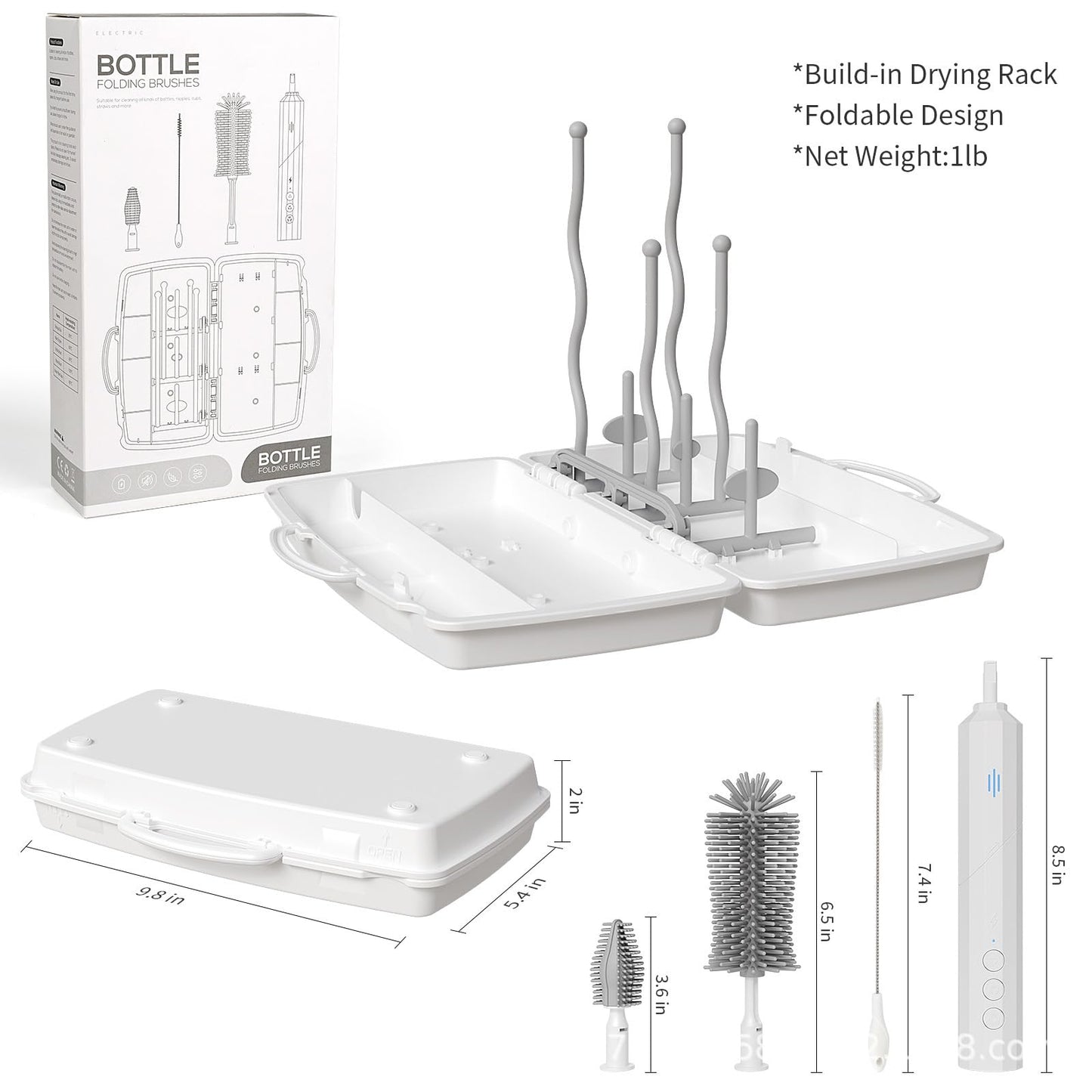 Limpiador eléctrico de cepillo para biberones