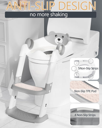Asiento de entrenamiento para ir al baño NAPEI con taburete tipo escalera