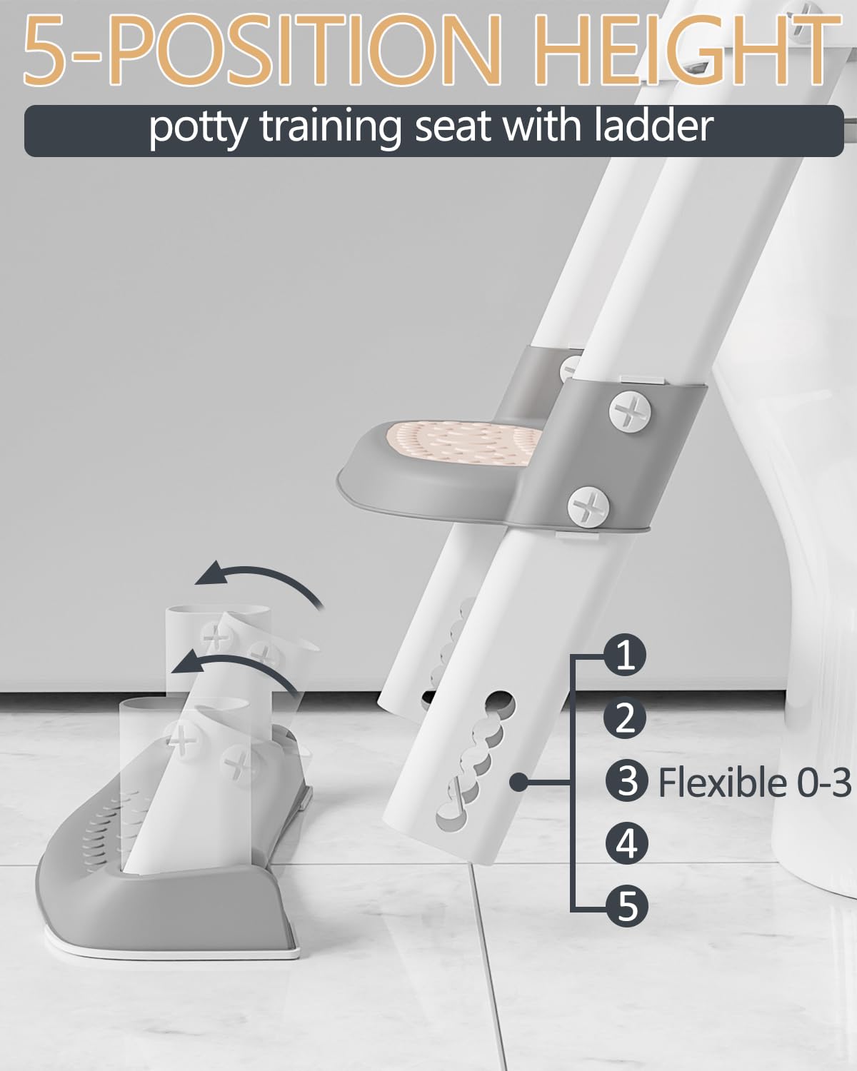 Asiento de entrenamiento para ir al baño NAPEI con taburete tipo escalera