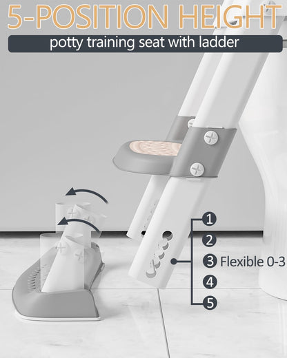 Asiento de entrenamiento para ir al baño NAPEI con taburete tipo escalera