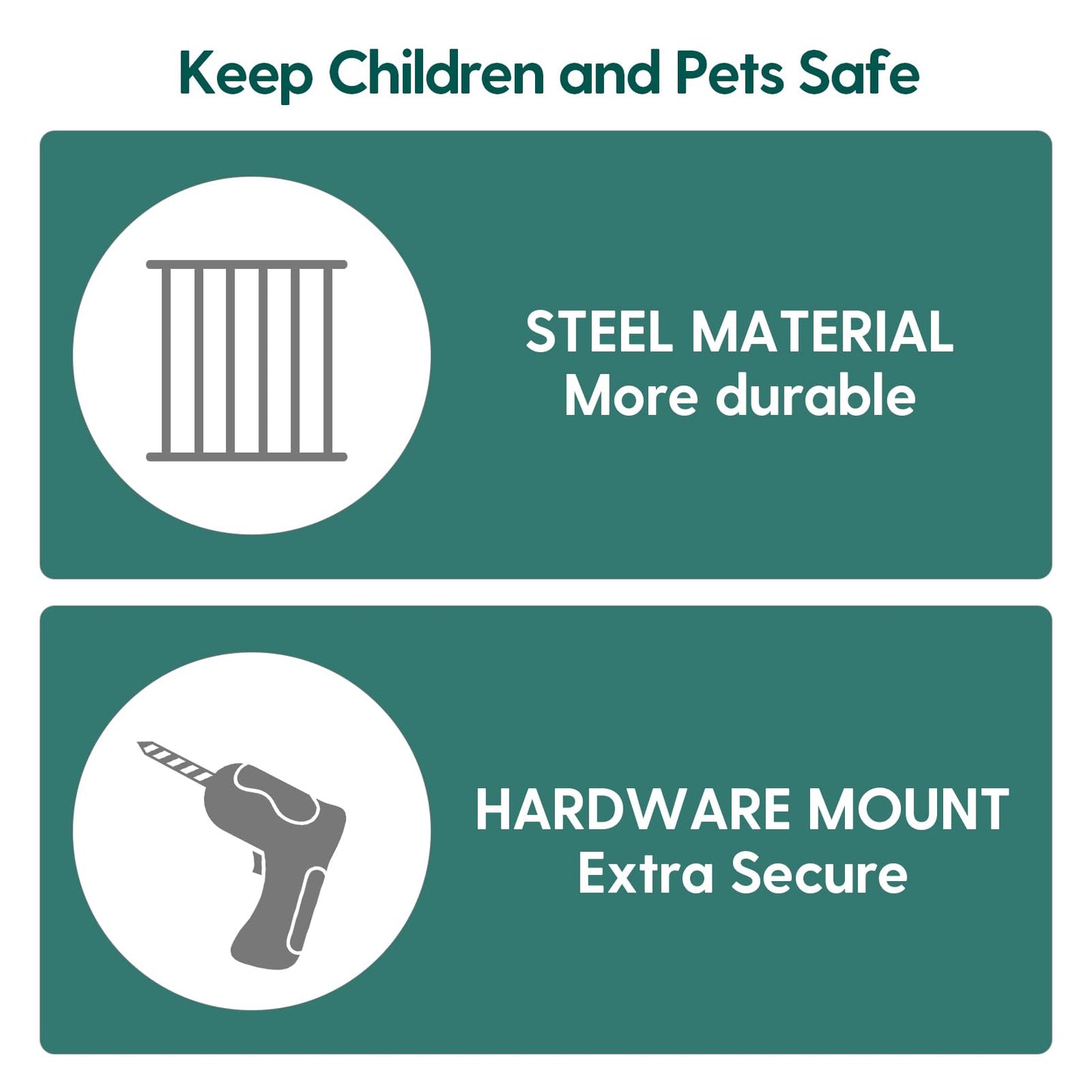 Babelio - Puerta de seguridad para bebés para escaleras y puertas, de 66-109 cm de ancho x 86 cm de alto