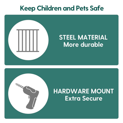 Babelio - Puerta de seguridad para bebés para escaleras y puertas, de 66-109 cm de ancho x 86 cm de alto