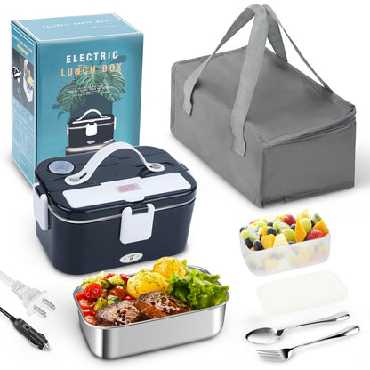 Fiambrera eléctrica portátil de 80 W, calentador de alimentos 3 en 1