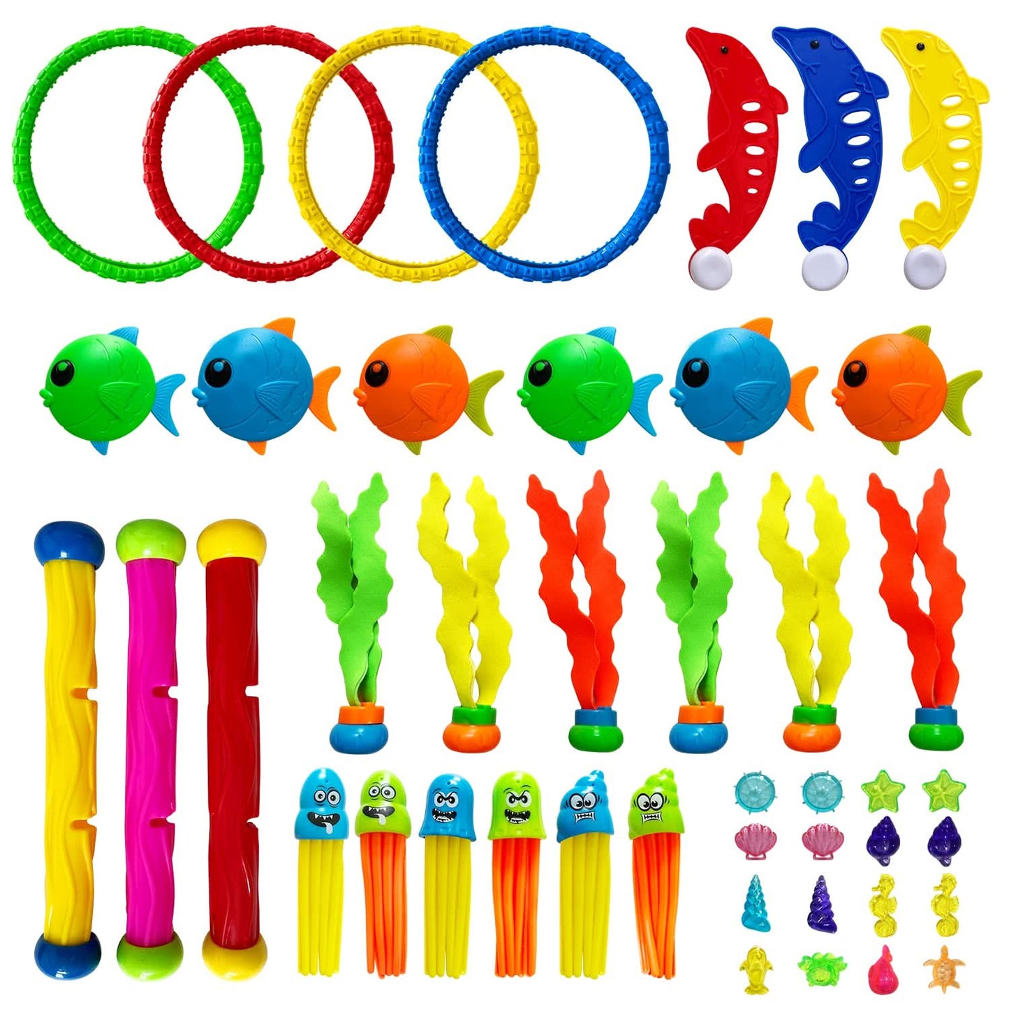 Juguetes de buceo para niños, 44 piezas para nadar bajo el agua